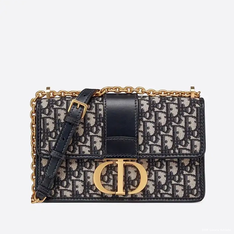 Montaigne Blue Chain Dior 30 Motif Bag Oblique Canvas 0605 Luxury